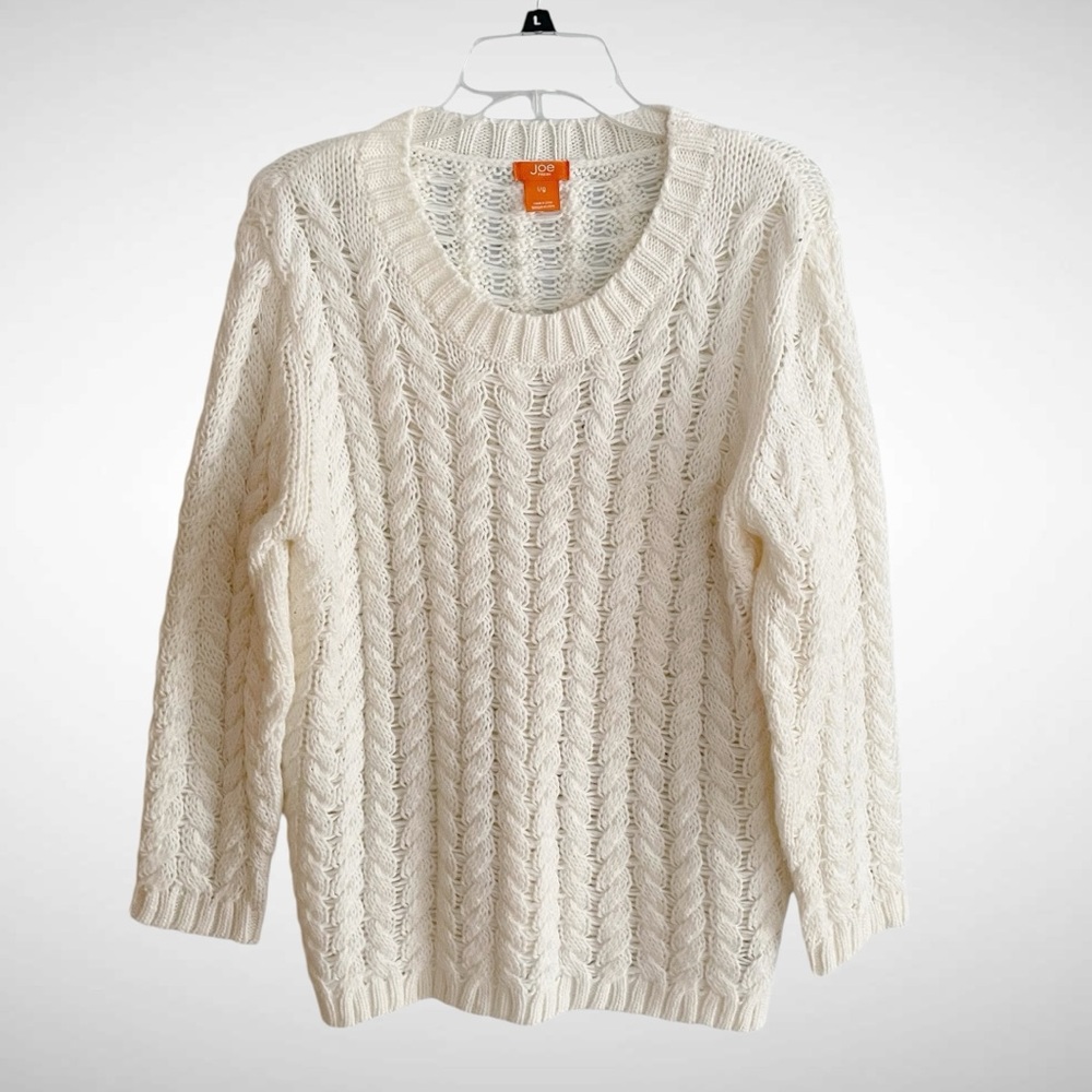 Joe Fresh Ivory Chunky Cableknit Sweater Long Sleeves